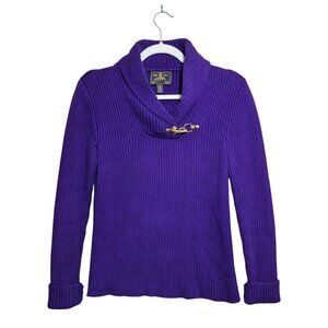 Vintage Ralph Lauren Black Label Womens Sweater Size M Cotton Knit Long Sleeve
